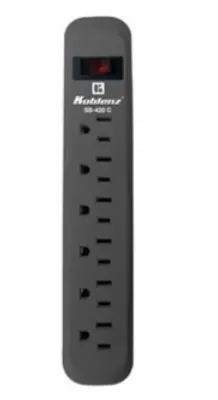 Supresor de picos Multicontacto Koblenz SS-420-C protección 420 Joules 6 NEMA 5-15R aterrizados switch On/Off iluminado