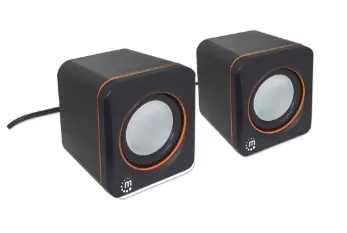 Bocinas Manhattan Mini para computadora Serie 2600 USB Cubo Negro 3W RMS