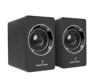 BOCINAS PRFECT CHOICE ESTEREO MOSSO 3.5MM USB NEGRO