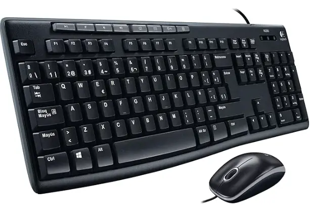 KIT DE TECLADO Y MOUSE USB LOGITECH MK200 NEGRO