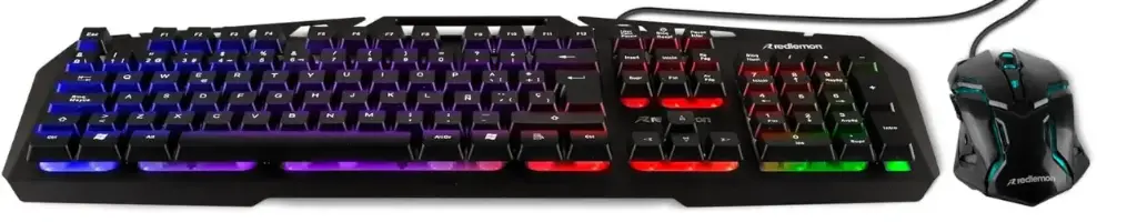 KIT TECLADO Y MOUSE GAMER ALAMBRICO K33 ILUMINADO COLOR HUMO USB BASE METALICA