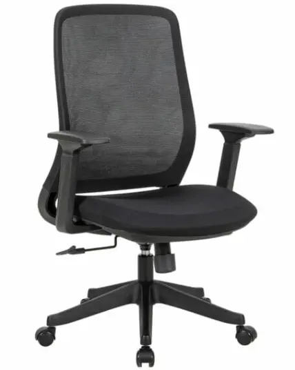 SILLA OPERATIVA H11 BRAZO AJUSTABLE MESH Y TELA NEGRO