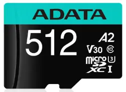 Memoria ADATA 512GB MicroSD Premier Pro con adaptador SD clase 10 A2 U3 V30 100MB/s