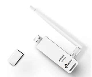 Adaptador inalámbrico USB 2.0 TP-Link TL-WN722N N 150Mbps con antena externa 4dBi