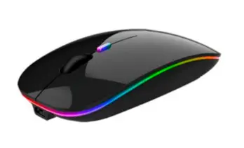 Mouse Nextep Inalámbrico Recargable Delgado/Silencioso RGB 1600 DPI Negro NE-412N