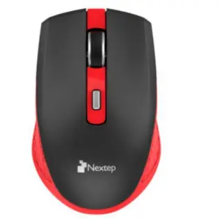 Mouse Nextep Inalámbrico Recargable Switch Encendido 1600 DPI Negro/Rojo NE-413NR