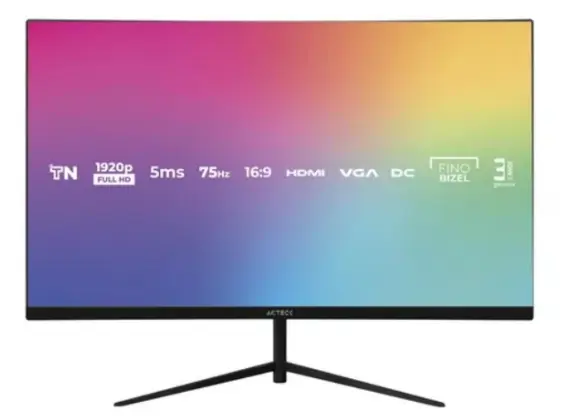 Monitor ACTECK 27 LED CAPTIVE VIVID SP270 HDMI VGA plano 75HZ negro