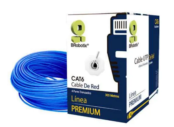 Bobina Brobotix CAT6 para interiores CCA UTP 305mtr color Azul