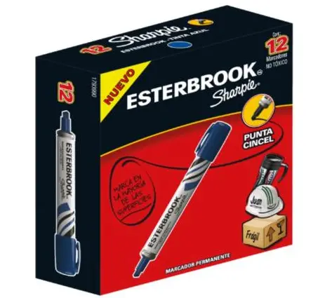 MARCADOR BEROL PERMANENTE ESTERBROOK AZUL C/12