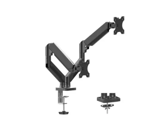 Soporte de articulado Naceb de escritorio para 2 monitores de 10 pulg a 32 pulg hasta 20kg color Negro modelo NA-0214