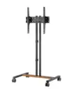 Soporte Manhattan para TV 34 a 45 pulgadas 35KG tipo carro inclinacion compacto negro/cafe pantallas planas o curvas