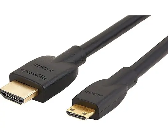 Cable mini HDMI (fuente) a HDMI (pantalla) de alta velocidad, 1.8 m, Negro