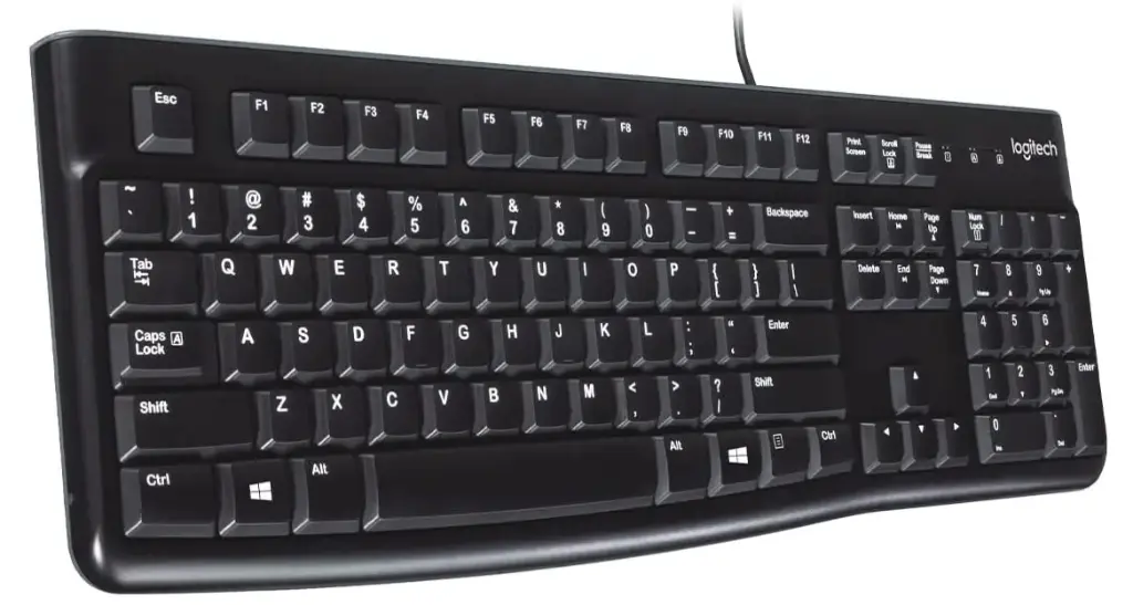 Teclado Logitech K120 Negro Silencioso Conexion USB Resistente a Salpicaduras Compatible con Windows y MacOS
