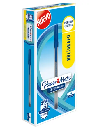 Bolígrafo Papermate Kilometrico Económico Color Azul C/12 Pzas