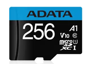 Memoria ADATA 256GB MicroSD Premier con adaptador SD clase 10 A1 U1 V10 100MB/s
