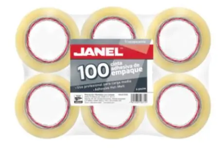Cinta Janel 155 Empaque Transparente 48mmx50m Paquete C/6 Pzas