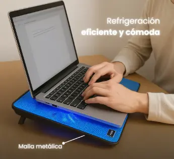 Base Enfriadora Naceb modelo NA-0108 para Laptop 15 pulg con 1 ventilador de 1200RPM color Negro