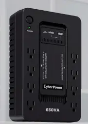 UPS Standby CyberPower SX650U 650VA/360W 8 NEMA 5-15R (4 c/respaldo batería) 2x puertos USB carga120V GreenPower UPS