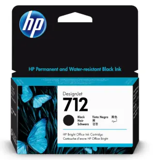 Tinta HP LF 712 (80ml) 3ED71A negro Designjet T210 / T230 