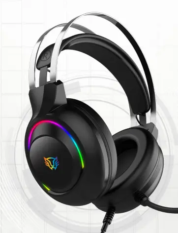Audifonos Balam Rush Hesix II HS688 Azender Negro alámbricos Over Ear Microfono Fijo Compatible con PC Dispositivos móviles Consolas RGB Jack 3.5 m