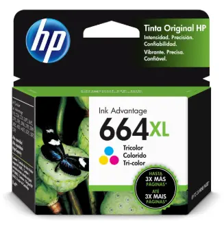 [664CXL ORI] TINTA HP 664 XL F6V30AL TRICOLOR DESKJET 1115/3835/2135/3635 ALTO RENDIMIENTO (330 PAG)