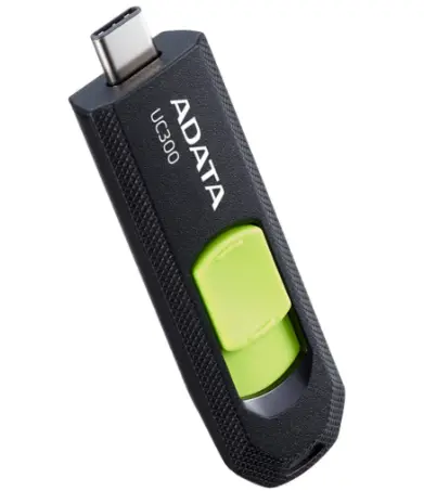 [2475] MEMORIA ADATA *256GB  *USB-C  CHOICE UC300 3.2 NEGRO CON VERDE ACHO-UC300-256G-RBKGN