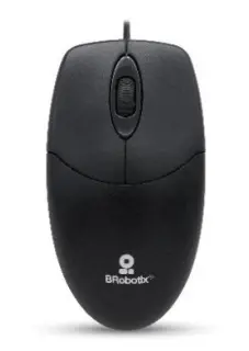 [2194] MOUSE BROBOTIX ALAMBRICO BASICO K1 NEGRO "USB" 1000DPI DISEÑO ERGONOMICO