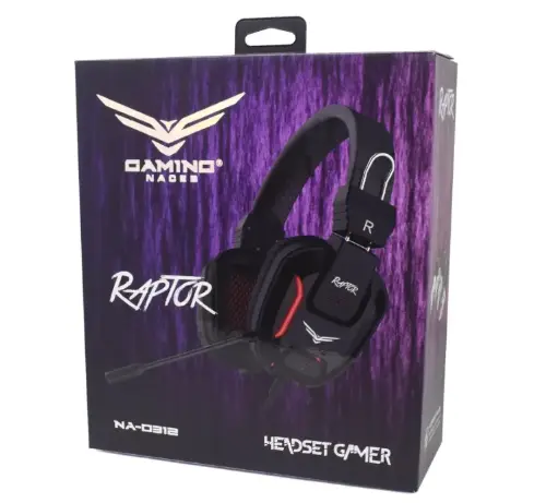 [NA-0312] AUDIFONO GAMER DIADEMA ALAMBRICO NACEB RAPTOR HIFI RETROILUMINADO USB2.5+3.5MM C/MIC