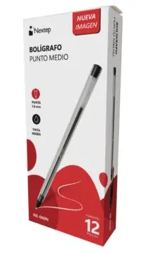[NE-060N] Bolígrafo Nextep 1000 Color Negro 1mm C/12 Punto Mediano