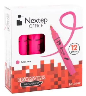 [NE-079R] Marcador Nextep Resaltador Color Rosa C/12 Pzas  