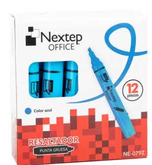 [NE-079Z] Marcador Nextep Resaltador Color Azul C/12 Pzas  