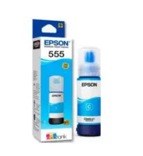 [T5552 ORI] TINTA EPSON 555 T555220-AL CIAN BOTE ECOTANK L8180 / L8160 ( 70 ML )