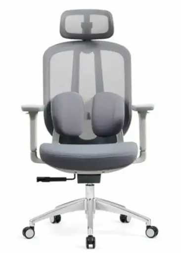 [1093] Silla Ejecutiva Organic Mesh con Tela Gris y Base Cromada 1093