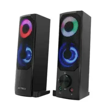 [935258] Bocinas Acteck 2.0 Elant Brick AS450 alambricas USB 6W 3.5mm Control de Volumen