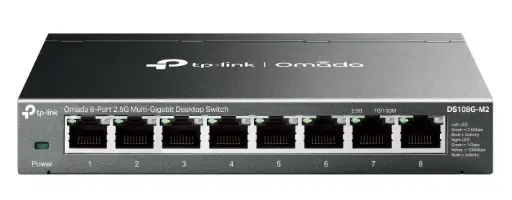 [DS108G] Switch TP-Link Omada DS108G-M2 metálico escritorio 8 puertos RJ45 hasta 2.5 Gbps Multi-Gig no adminsitrable operación sileciosa