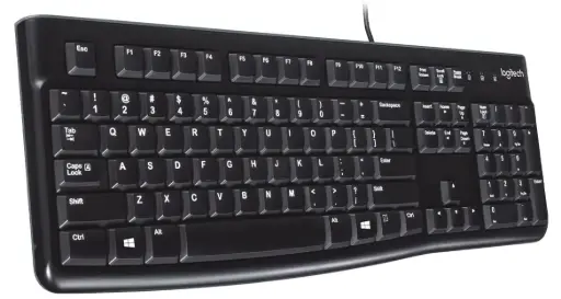 [k120] Teclado Logitech K120 Negro Silencioso Conexion USB Resistente a Salpicaduras Compatible con Windows y MacOS