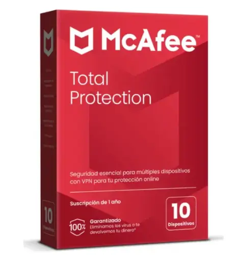 [ANT10] Antivirus McAfee Total Protection Suscripción 1 año 10Dispositivos