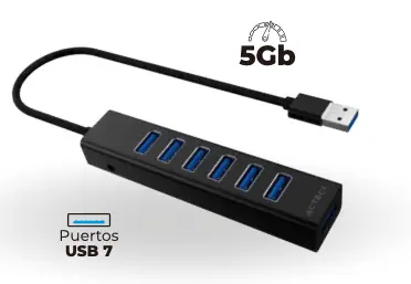 [DH607] HUB Acteck Port X7C DH607 7 en 1 Entrada USB /7xUSB 3.0