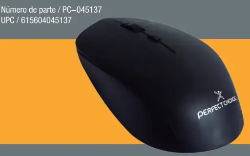[045137] Mouse Perfect Choice Root PRO inalambrico 1600DPI modelo PC-045137 color Negro