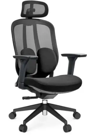 [1094] Silla Ejecutiva Organic Mesh Con Tela Negra Y Base Negra