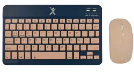 [201274] KIT TECLADO Y MOUSE PERFECT CHOICE COMPACTO BLUETOOTH 2 EN 1 GENOVA - AZUL